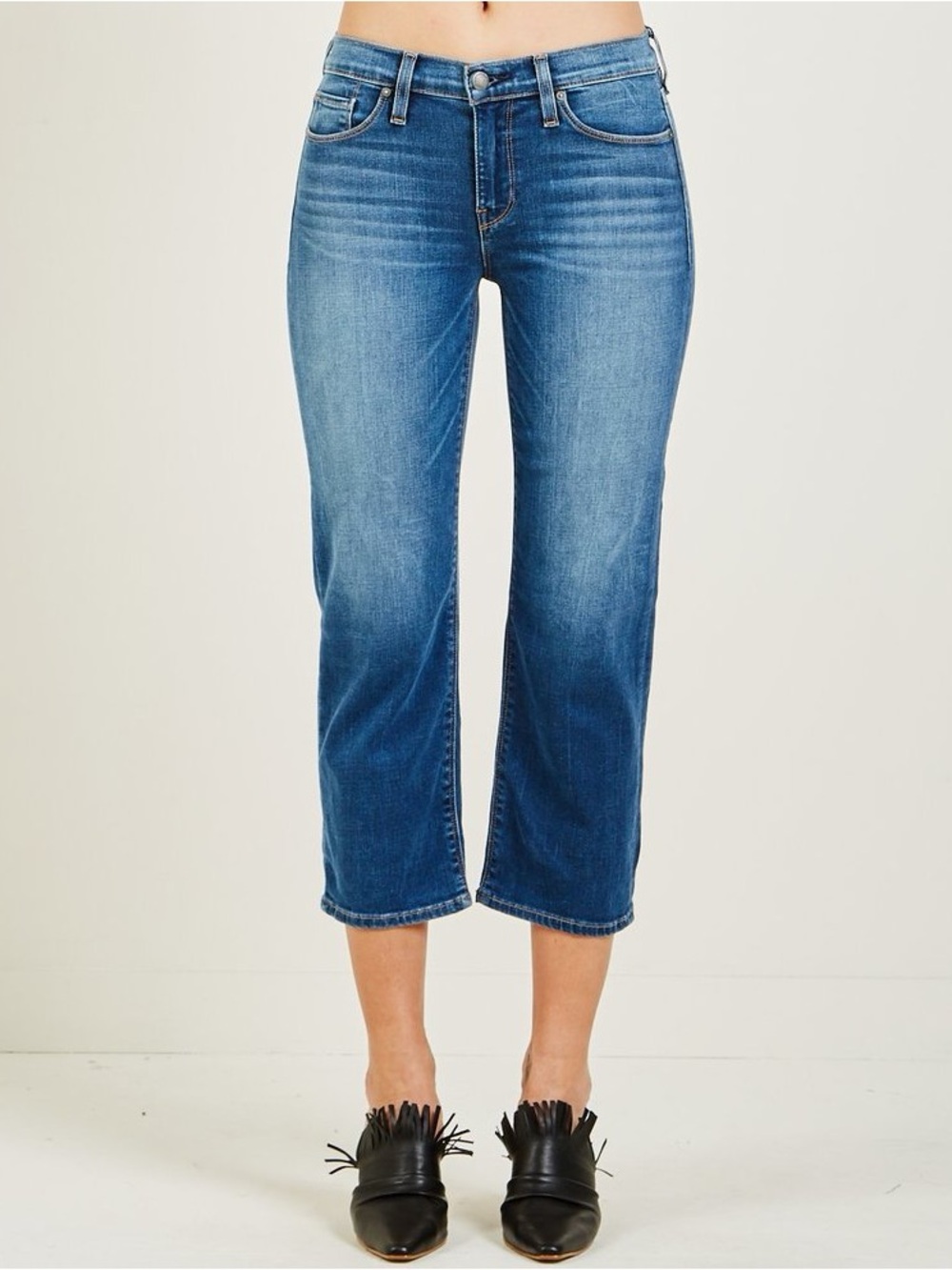 Hudson Stella Mid-Rise Crop Straight Jeans